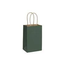 Forest Green Color-on-Kraft Shoppers, 5 1/4x3 1/2x8 1/4"