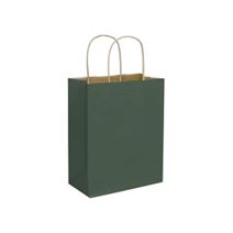 Forest Green Color-on-Kraft Shoppers, 8 1/4x4 3/4x10 1/2"