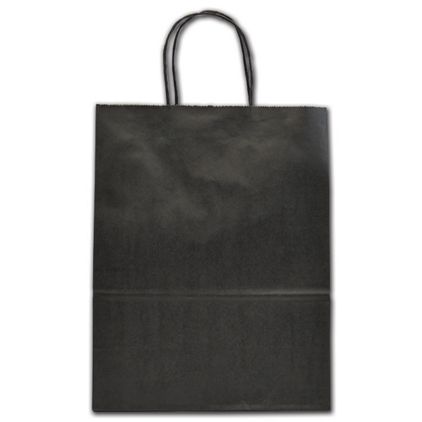 Black Color-on-Kraft Shoppers, 10 x 5 x 13"