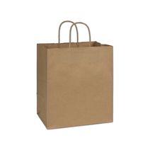 Recycled Kraft Paper Shoppers Bistro, 10 x 6 3/4 x 11 3/4"