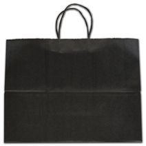 Black Color-on-Kraft Shoppers, 16 x 6 x 12 1/2"