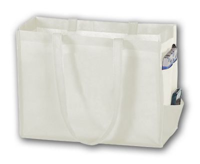 white woven tote bag