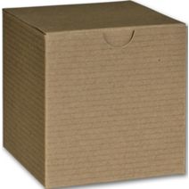 Kraft One-Piece Gift Boxes, 4 x 4 x 4"
