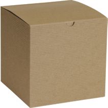 Kraft One-Piece Gift Boxes, 7 x 7 x 7"