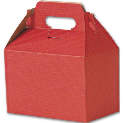 Red Varnish Striped Gable Boxes, 8 x 4 7/8 x 5 1/4"