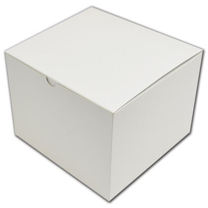 White One-Piece Gift Boxes, 8 x 8 x 6"
