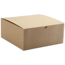 Kraft One-Piece Gift Boxes, 8 x 8 x 3 1/2"