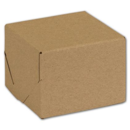 Natural Kraft Two-Piece Expandable Boxes, 4 x 4 x 3"