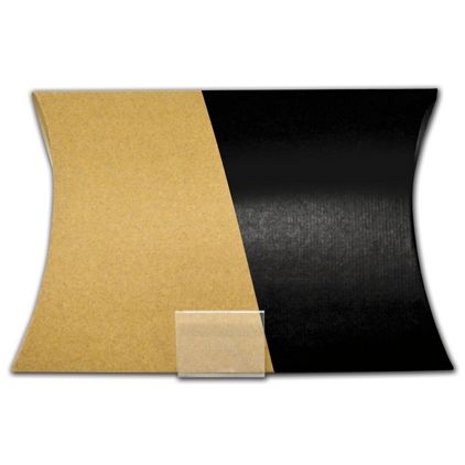 Kraft and Black Corrugated Pillow Boxes, 9 x 2 x 12"