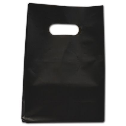 Black Frosted Die-Cut Shoppers, 7 x 3 1/2 x 10 1/2"