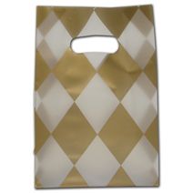 Harlequin Frosted Die-Cut Shoppers, 7 x 3 1/2 x 10 1/2"