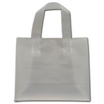 Clear Frosted Flex-Loop Shoppers, 8 x 4 x 7"
