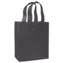 Black Frosted Flex-Loop Shoppers, 8 x 5 x 10"