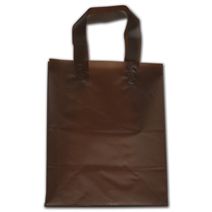 Espresso Frosted Flex-Loop Shoppers, 8 x 5 x 10"