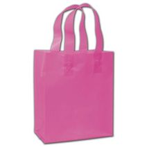 Hot Pink Frosted Flex-Loop Shoppers, 8 x 5 x 10"
