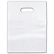 Clear Frosted Die-Cut Merchandise Bags, 9 x 12"