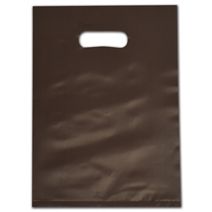 Espresso Frosted Die-Cut Merchandise Bags, 9 x 12"