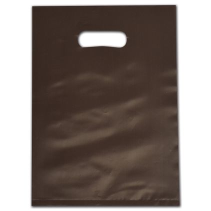 Espresso Frosted Die-Cut Merchandise Bags, 9 x 12"