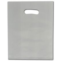 Ivory Frosted Die-Cut Merchandise Bags, 9 x 12"