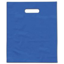 Ocean Blue Frosted Die-Cut Merchandise Bags, 9 x 12"