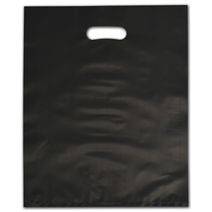 Black Frosted Die-Cut Merchandise Bags, 12 x 15"