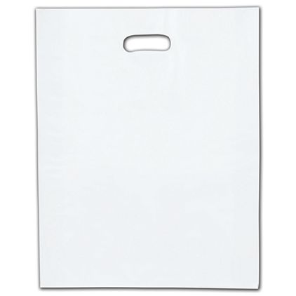 Clear Frosted Die-Cut Merchandise Bags, 12 x 15"
