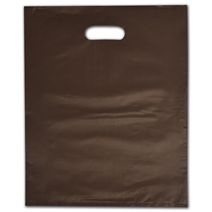 Espresso Frosted Die-Cut Merchandise Bags, 12 x 15"