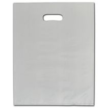 Ivory Frosted Die-Cut Merchandise Bags, 12 x 15"