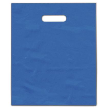 Ocean Blue Frosted Die-Cut Merchandise Bags, 12 x 15"