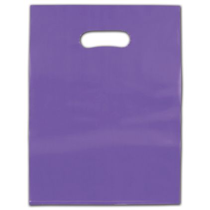 Purple Frosted Die-Cut Merchandise Bags, 12 x 15"
