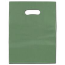 Sage Frosted Die-Cut Merchandise Bags, 12 x 15"