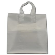 Clear Frosted Flex-Loop Shoppers, 13 x 7 x 13"