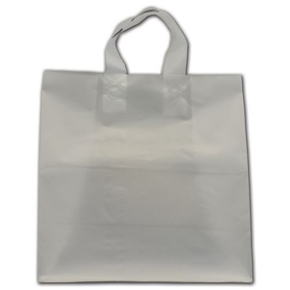 Clear Frosted Flex-Loop Shoppers, 13 x 7 x 13"