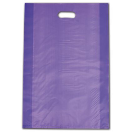 Purple Frosted Die-Cut Shoppers, 14 x 3 x 21"