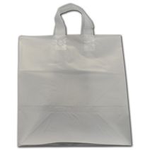 Clear Frosted Flex-Loop Shoppers, 14 x 10 x 15"