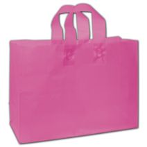 Hot Pink Frosted Flex-Loop Shoppers, 16 x 6 x 12"