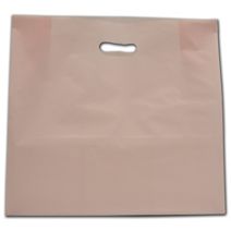 Light Pink Frosted Die-Cut Shoppers, 16 x 6 x 15"