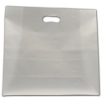 Clear Frosted Poly Die-Cut Shoppers, 24 x 8 x 24"