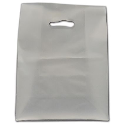 Clear Frosted Die-Cut Handle Shoppers, 10 x 5 x 13"