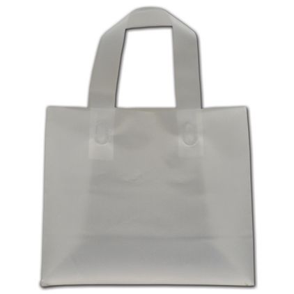 Clear Frosted Economy Flex-Loop Shoppers, 8 x 4 x 7"