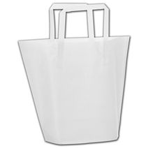 Clear Frosted Trapezoid Shoppers, 13x10"+3" Bottom Gusset