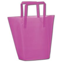 Hot Pink Frosted High-Density Trapezoid Shoppers 13x10"+3"