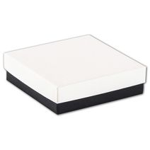 Black & White Jewelry Boxes, 3 1/2 x 3 1/2 x 1"