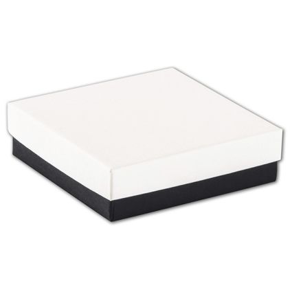Black & White Jewelry Boxes, 3 1/2 x 3 1/2 x 1"