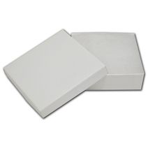 White Krome Jewelry Boxes, 3 1/2 x 3 1/2 x 1"
