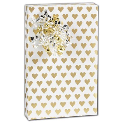 Golden Hearts Gift Wrap, 30" x 208'