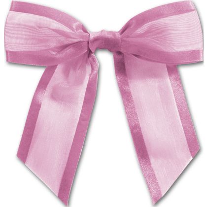 Hot Pink Pre-Tied Organza Bow-Bow-244-09 | Bags & Bows