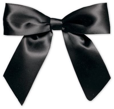 Download Gift Wrap Bows | Black Pre-Tied Satin Bow | BOW261-39 by Bags & Bows