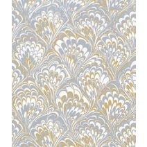Gold & Silver Feather Gift Wrap, 24" x 417'