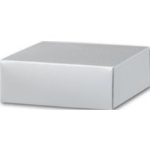 Silver Gift Box Lids, 4 x 4 x 1 1/2"
